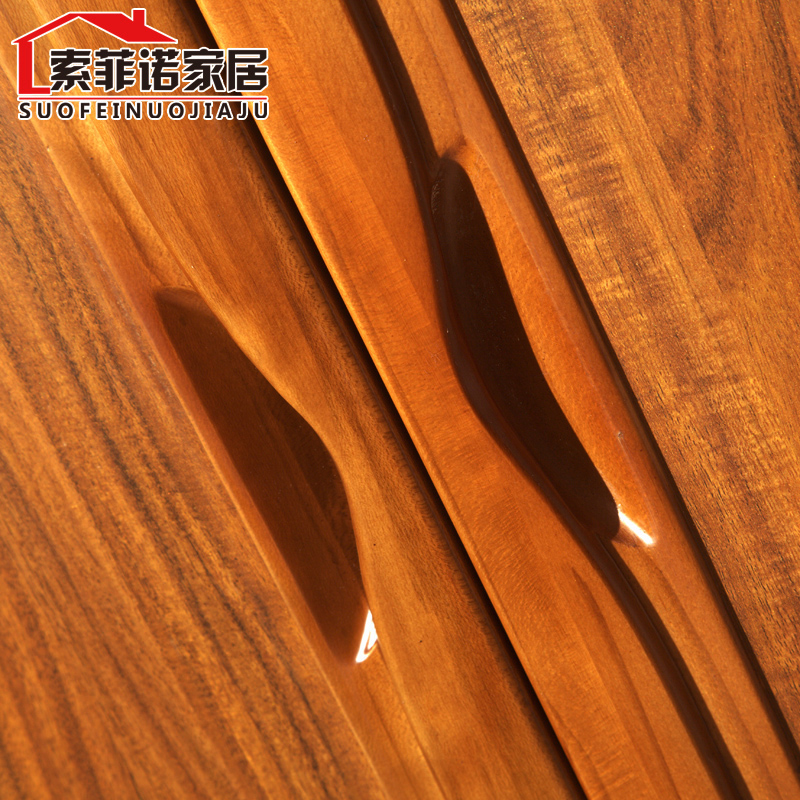 新中式衣柜实木多层板木质柜子卧室简约3门4门5门整体储物大衣柜