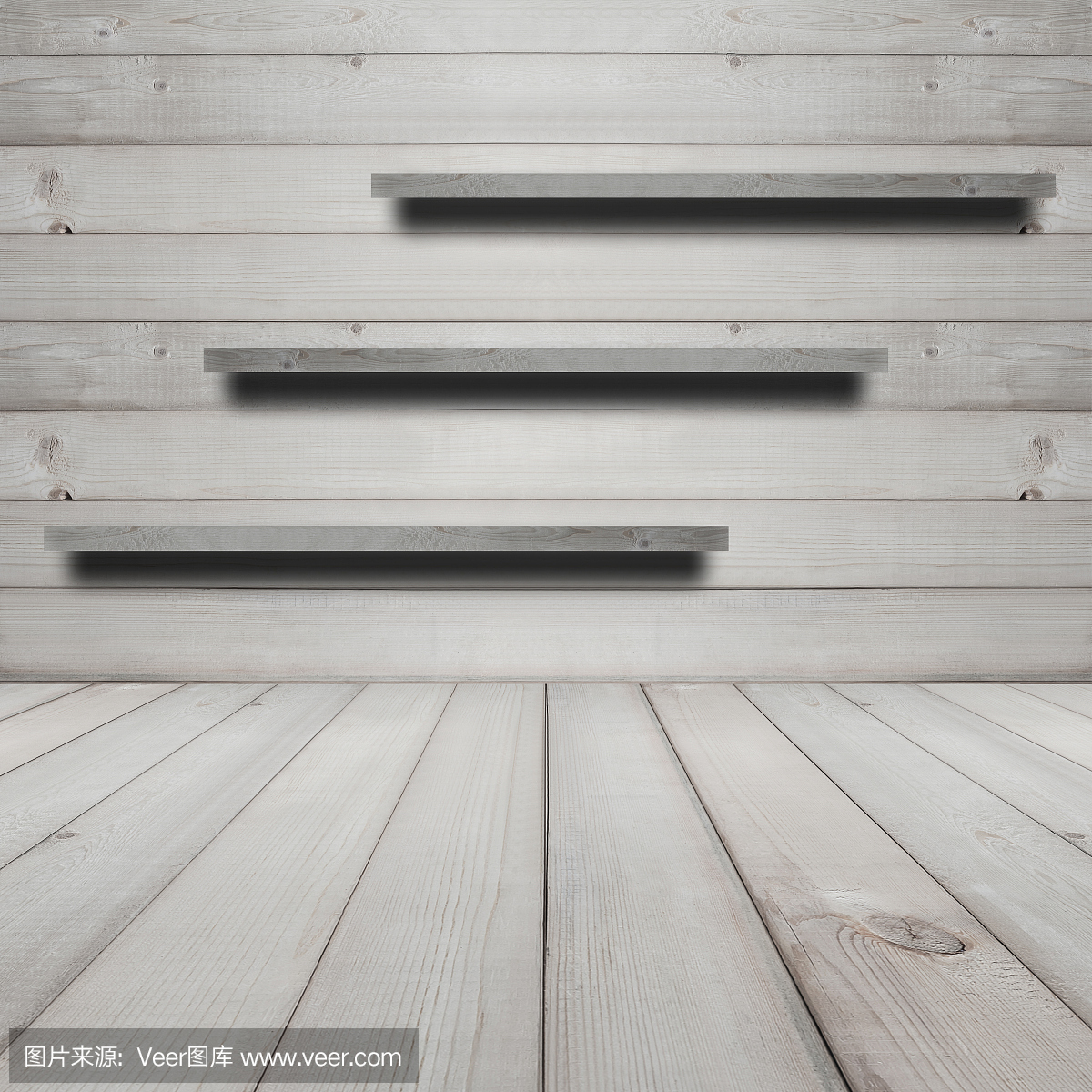 木质房间室内设计-木质纹理背景与架子